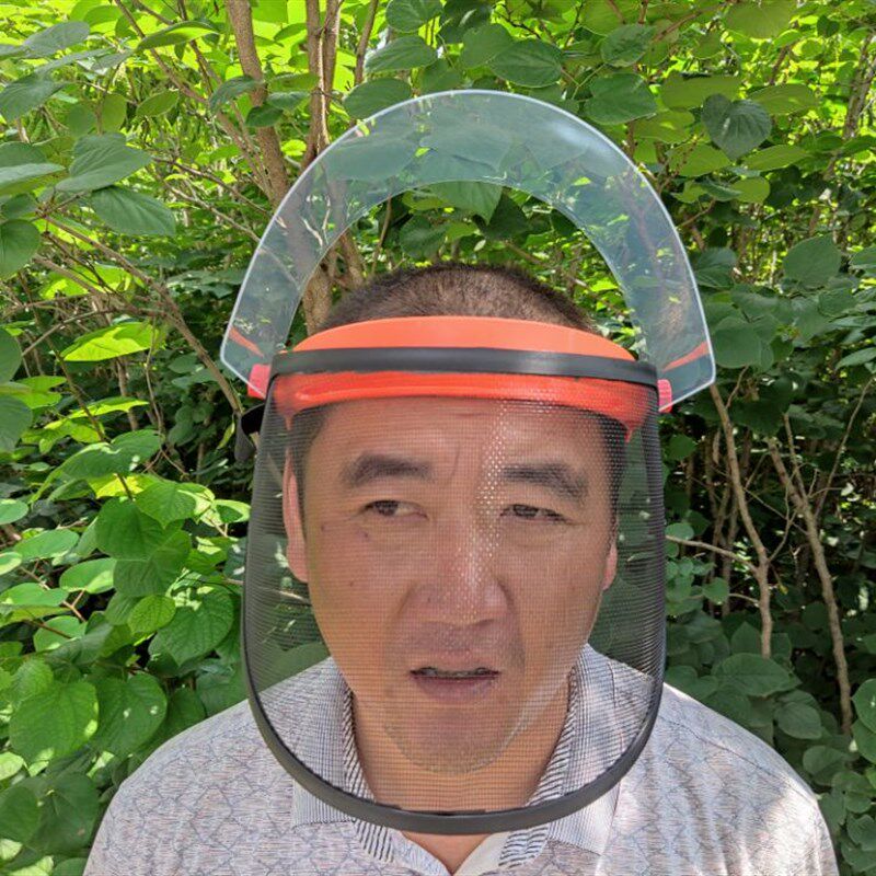 速发护脸帽 防护面罩 钢丝网透明罩打草护面 割草机配件 园林绿化
