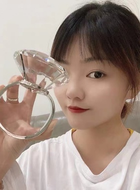 速发大钻戒道具恶搞超大夸张礼物模型搞怪求婚水晶玩具