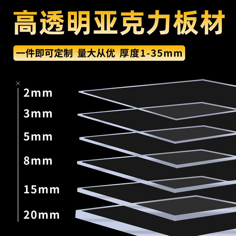 速发透明亚克力板有机玻璃塑料pvc亚片PMMA4厚彩色展示盒展板