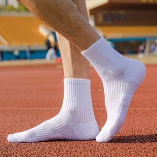 里海狼跑步袜子夏季马拉松吸汗防滑减震中筒篮球袜毛巾底跑步袜子