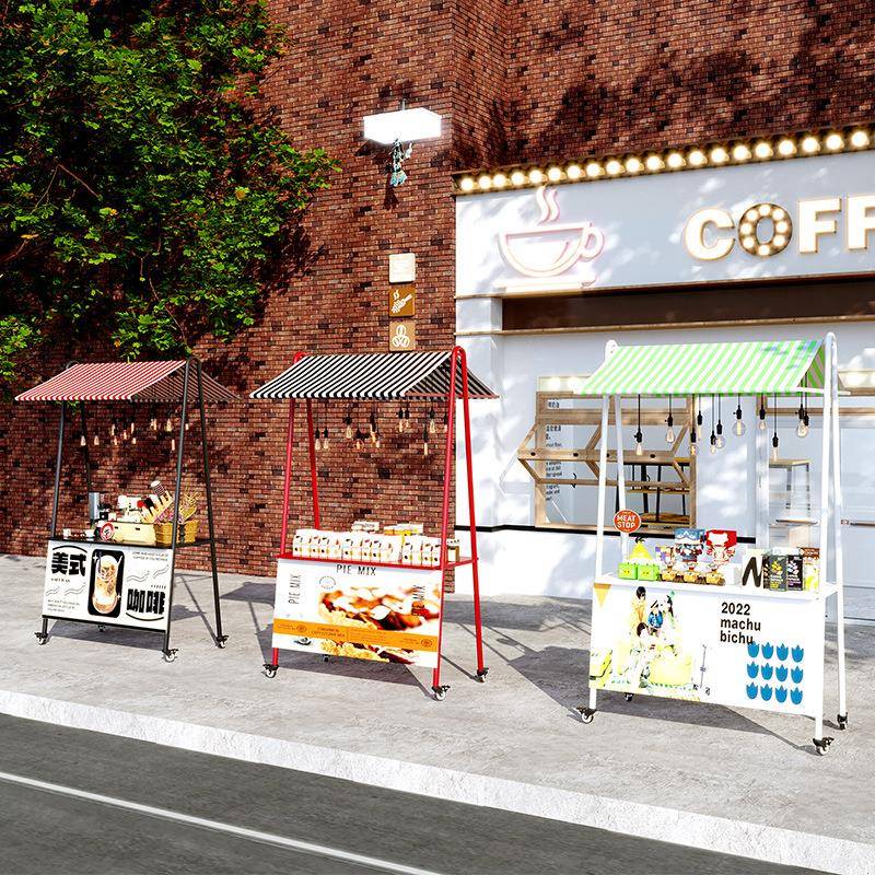 铁艺市集摊位展示架可移动商场节日活动促销花车网红夜市摆摊架子