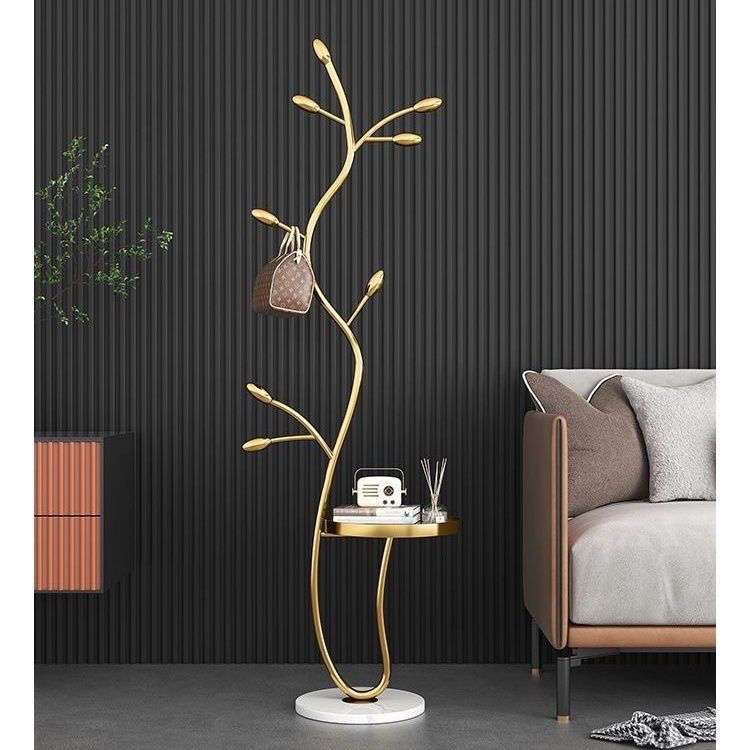 奶油衣架家用落地衣帽架卧室立式神器简约挂衣架意式轻奢室内收纳