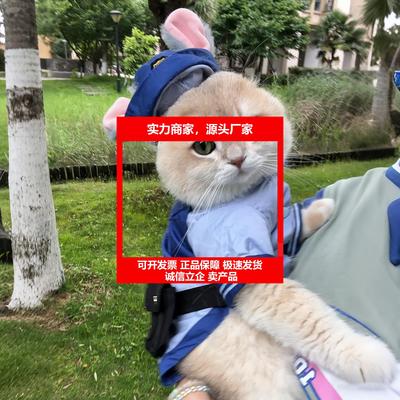 新款疯狂动物城朱迪兔子警官cos服猫咪宠物衣服冬装长耳帽子