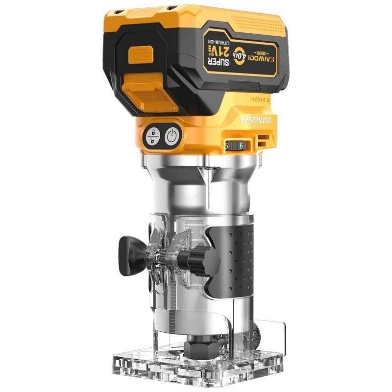 凯沃奇新款无刷锂电修边机木工多功能开槽塑板开孔充电式修边机