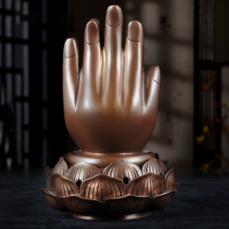 紫铜莲花佛手熏香炉茶道香道香炉禅室静心安神檀香沉香盘香薰香炉,家居饰品,桌面摆件,淘宝优惠券,粉丝福利购,淘宝优惠卷