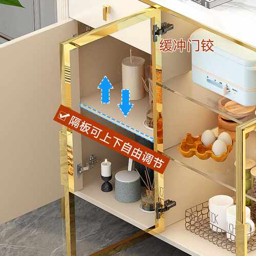 【直播推荐】轻奢岩板餐边柜现代简约多功能大容量储物柜家用客厅