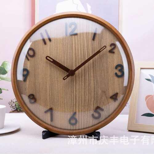 极简木头钟客厅静音墙钟钟表工厂直发