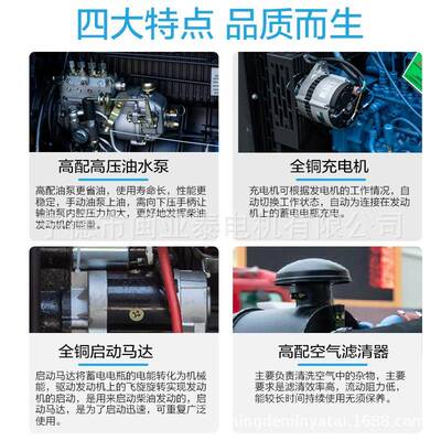 低噪音柴油0发机组30/5080/10//150KW20开架0千瓦380V电三相KVA
