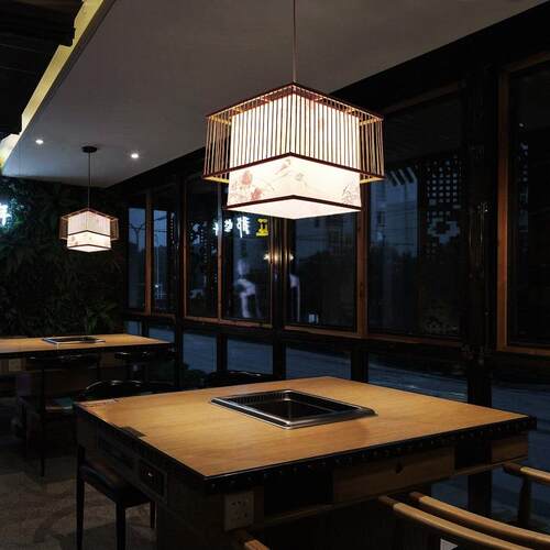 竹室室编吊灯竹艺日式榻40gx榻米茶饭店竹编灯卧餐厅新中式餐店饮
