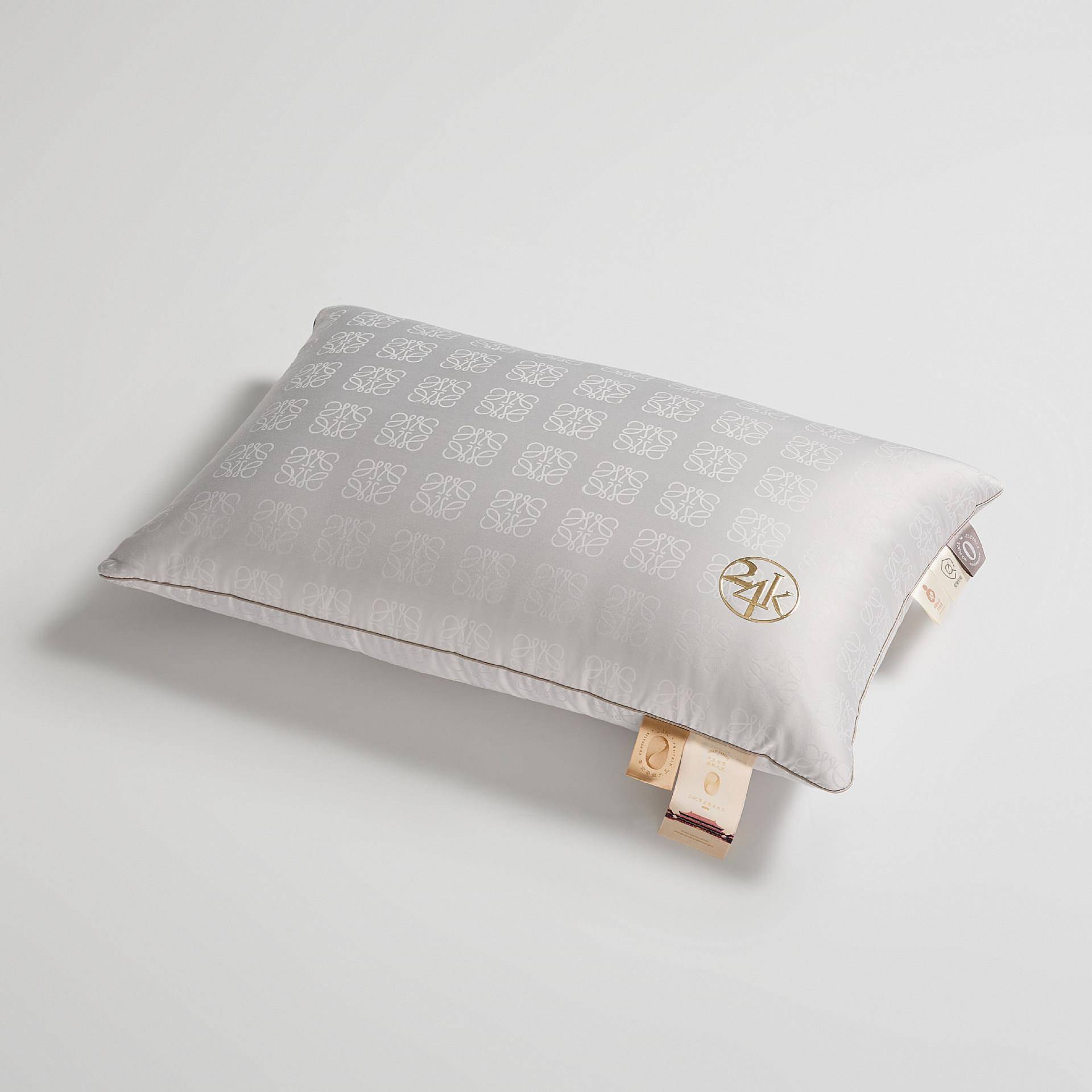 枕纺提花2k蚕丝混单边枕头中低枕大豆一对JINGYUE24拍护颈枕芯酒