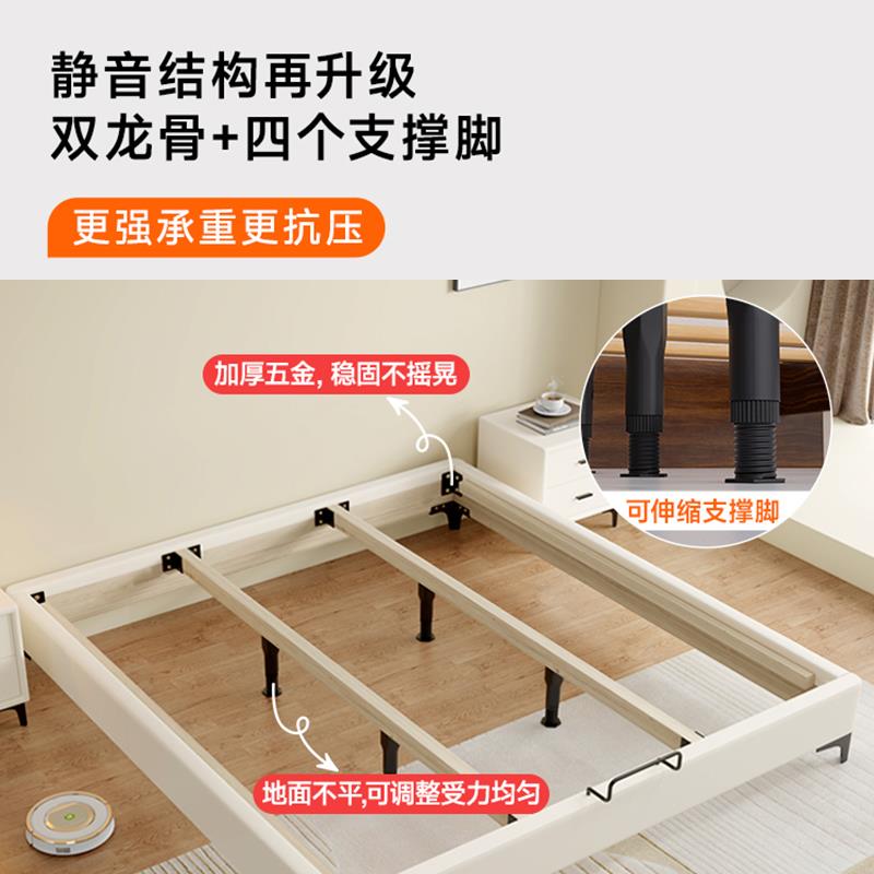 9C榻榻米实木床无床头排骨架床架子1.5m双人床小户型简约轻奢矮床图片