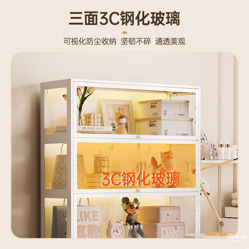 物铁皮柜璃置儿童展示柜防尘书钢制玻架家用展示物带书柜铁皮IGC