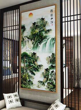 迎客画树LYASZ180客厅松挂画玄关壁画松装饰画背景图流水景生财山