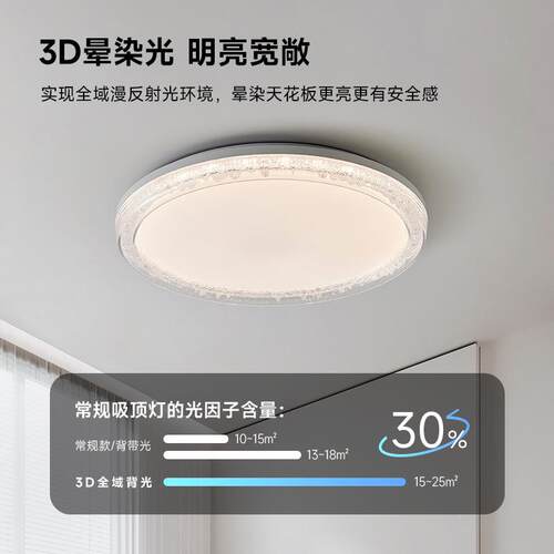 室灯简约现220595025新款家用书房房间代极简卧灯圆形全光谱护眼
