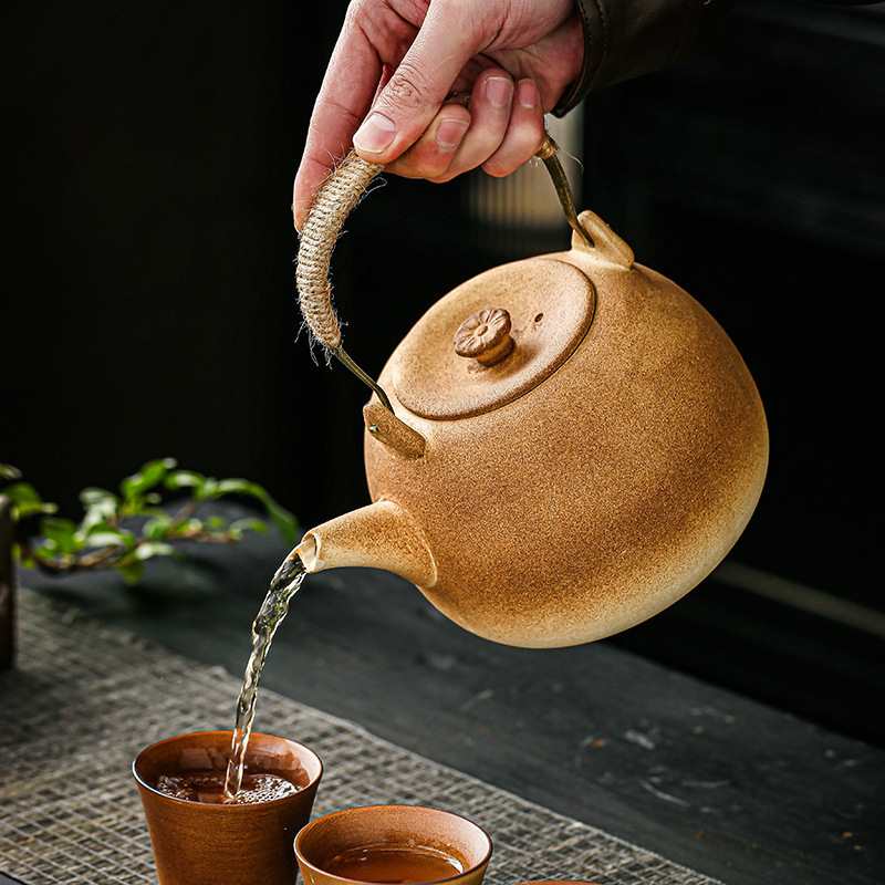 提梁壶围炉煮茶套组超大容量柴烧煮茶烧水壶电陶炉炭炉可干烧图片