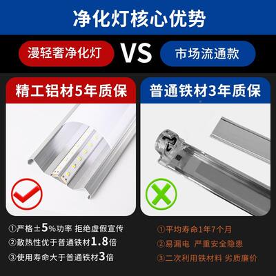 mled长条灯超亮节能日光灯一体化吸顶ySYX-582条办公灯家用三防净