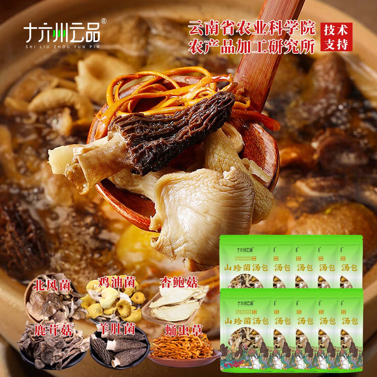 【肖恩Shine专享】十六州云品菌汤包真材实料羊肚菌煲汤煮菜食材