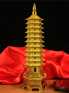 纯铜十一层文昌塔铜11层13层铜九层七层文昌塔书房工艺.品桌面摆