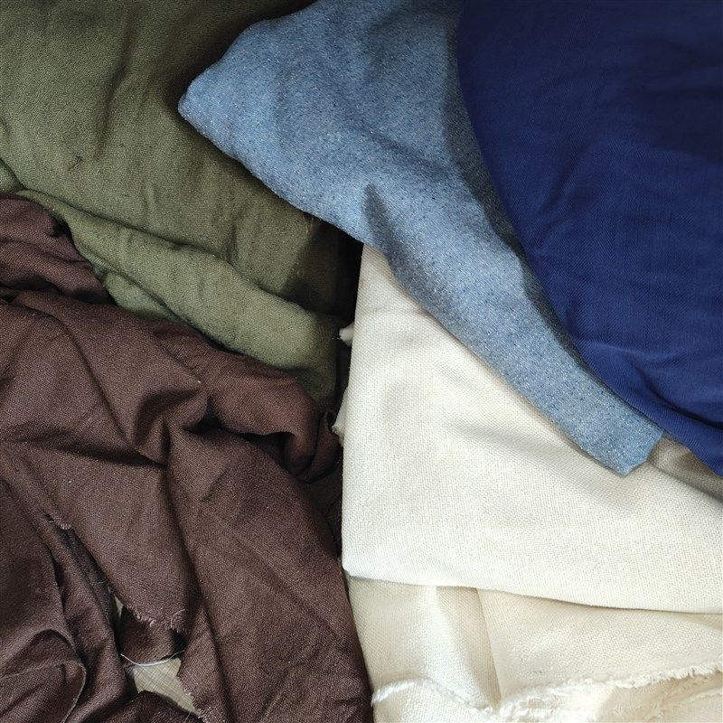 柞蚕丝大布头 秋季真丝厚老粗布纯色丝绸 疙瘩绸绢丝零Z料布DIY