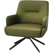 意式 单人沙发椅设计师休闲椅接待会客家用客厅P创意懒人旋转真皮