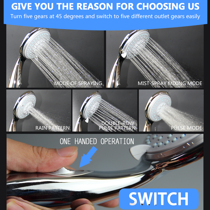 非增压花洒喷头粗孔不q带风老式壁挂炉无阻力减压燃气大水量淋浴