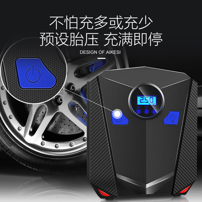 车载充气泵车用轮胎充气泵汽v车打气泵数显12v便携式打气筒胎压表