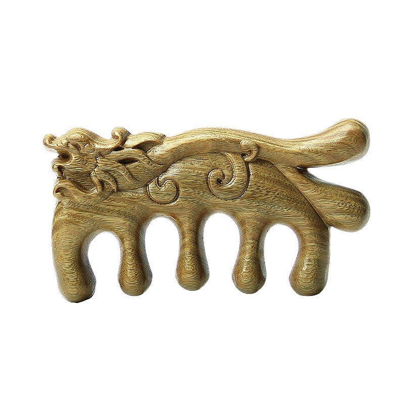 头皮按摩梳子男女士家用小便携绿B檀木梳专用防脱发五指头部经络