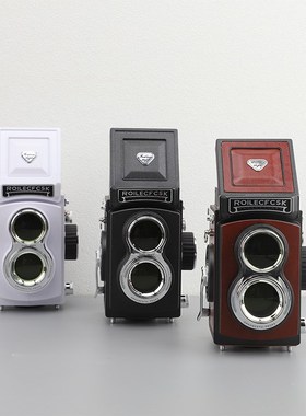 双反相机模型摆件 复古相机道具仿真样板间N影视楼家居书房装饰品