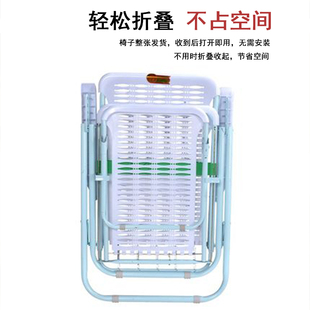 加厚躺椅折叠塑料沙滩椅懒人午休午睡休闲办公室家用W阳台靠背简