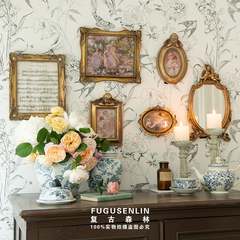 复古欧式做旧浮雕相框画框家居民宿G墙面装饰文艺轻奢壁挂照片墙