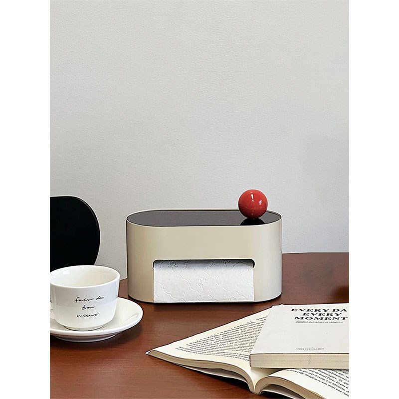 多巴胺可爱纸巾i盒创意红色球球桌面抽纸盒餐桌纸巾收纳盒装饰摆