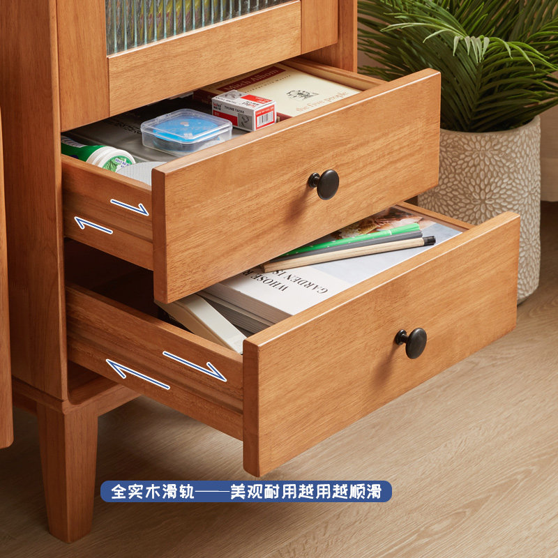 实木边柜家用客厅k储物柜酒柜靠墙餐边柜高低柜组合简约杂志玄关