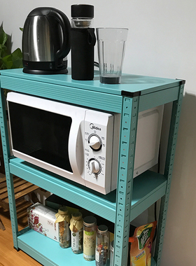 【特价69元】七k色厨房置物架落地式多层微波炉烤箱放锅收纳铁架