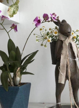 美式仿古树脂小兔背篓庭院创意A摆件花架收纳客厅玄关桌面家用装