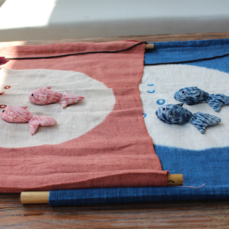 日式挂饰墙饰墙面装饰壁饰立体鱼挂件创意卧室房S间床头挂画满包图片