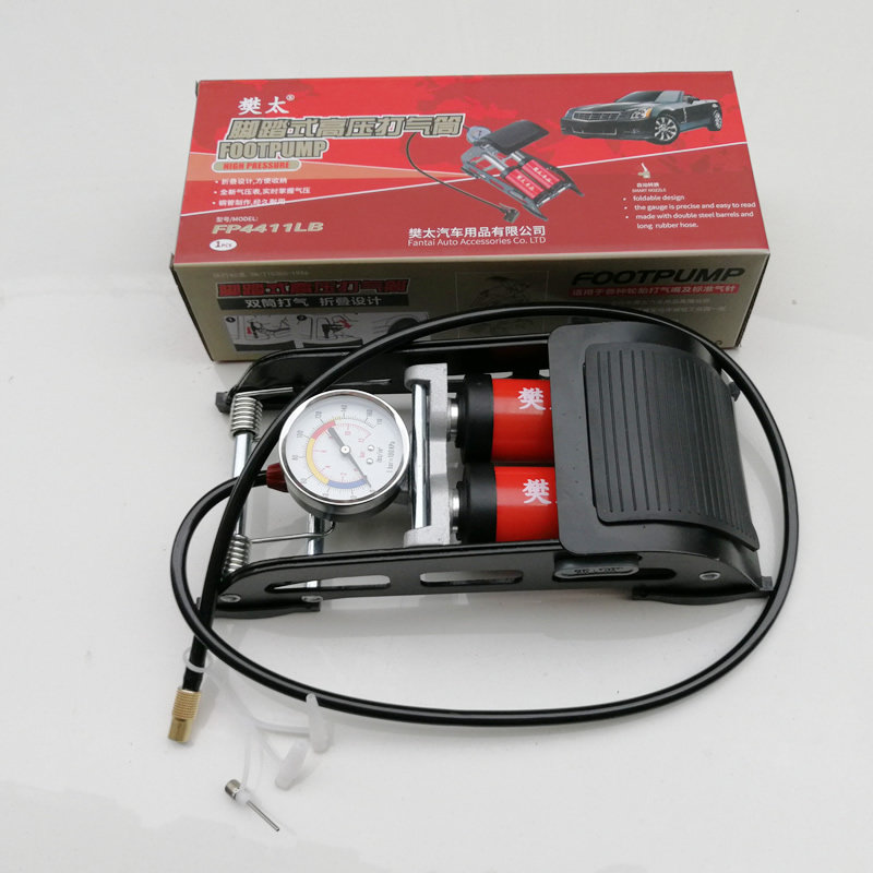 新款车载充气泵高压o脚踏便携式汽车轮胎脚踩双缸小轿车用打气筒