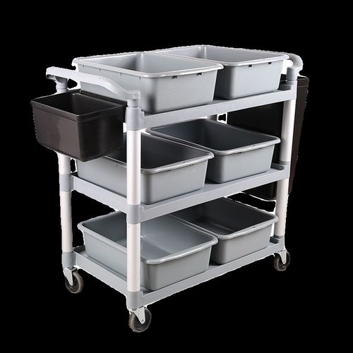 餐车小推车收餐车商用送餐厅移动手饭店挂酒水塑料三X层酒店收碗