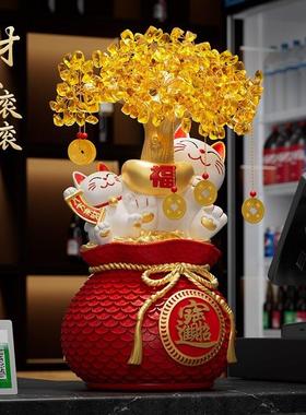 摇钱树招财宝猫饰品开门礼品招财宝招财宝朋友礼品前台装饰乔迁礼