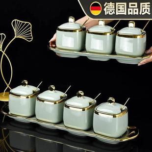 调料罐 德国CNW调味瓶罐家用厨房高端轻奢高颜值陶瓷有盖组合套装