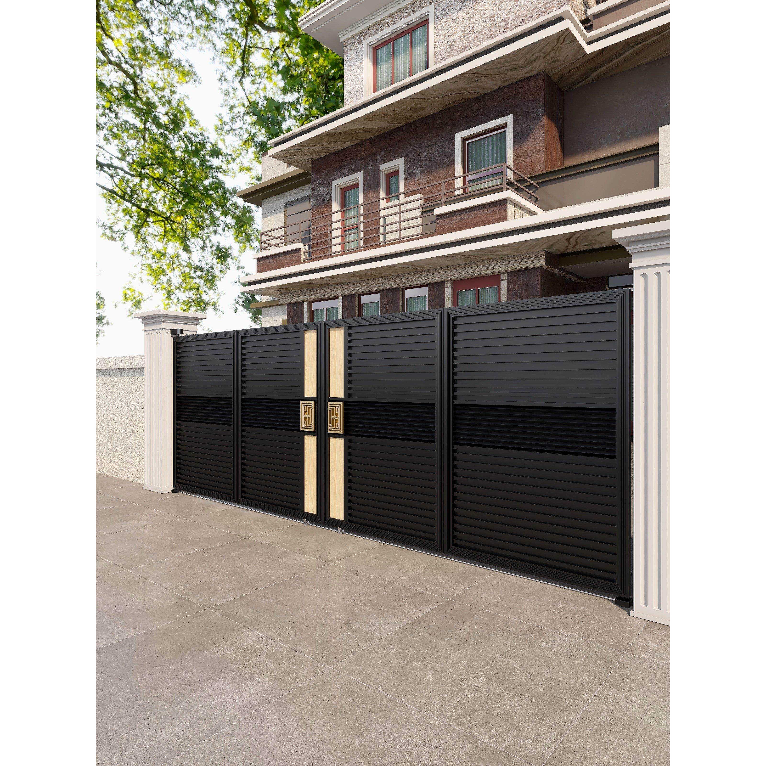 别墅平移百叶门铝艺院子门锌合金花园门单双开铁艺门铝合金庭院门,全屋定制,庭院门,淘宝优惠券,粉丝福利购,淘宝优惠卷