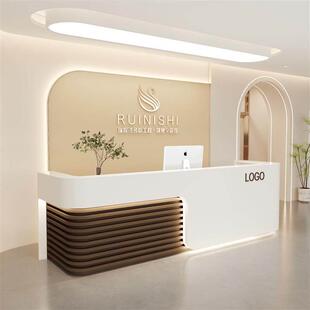 现代简约公司酒店大堂前台接待台服务台美容院健身房吧柜台收银台