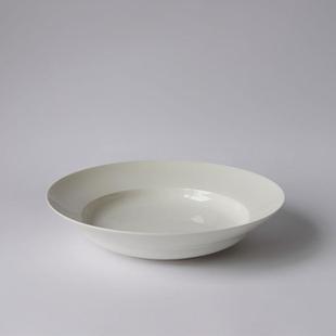 家用10英寸大盘 白釉宽边深盘 餐饮具 汤盘 沙拉盘 白瓷餐盘