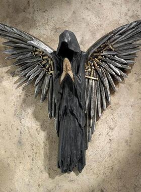 2023跨境新款灵魂战士雕塑树脂工艺品挂件家居装饰墙面万圣节装饰