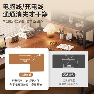 转角F976969M电脑桌电竞型桌台式家用拐桌子双人书桌架书卧室L角