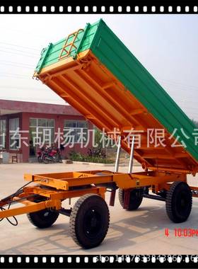 3吨农用DPW自卸拖车双轴四车轮左右自可卸|转盘转向胡杨挂厂诚信