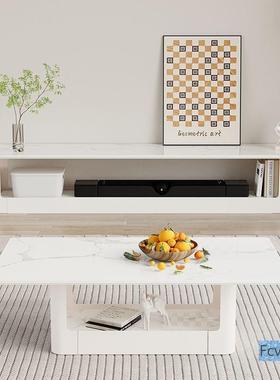 郝帮风奶油客厅落225简易新款茶几电视柜组合用家小户MOW型地0现