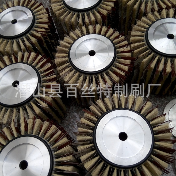 外φ280mm曲面砂光刷铝盖头砂光轮抛光刷木材抛光打磨毛刷辊