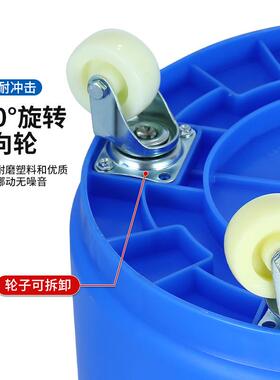 大号垃桶圆形户外大圾容商量泔水桶厨60173房餐饮带轮用子移动大