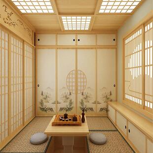 实客木式榻榻米和室中式书房阳台厅房日间床柜一BNA体整体定制塌
