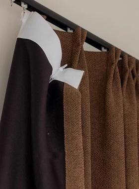 古风椿野提花棉麻雪尼尔成遮LYO光窗帘客遮厅中卧室飘窗隔热阳品